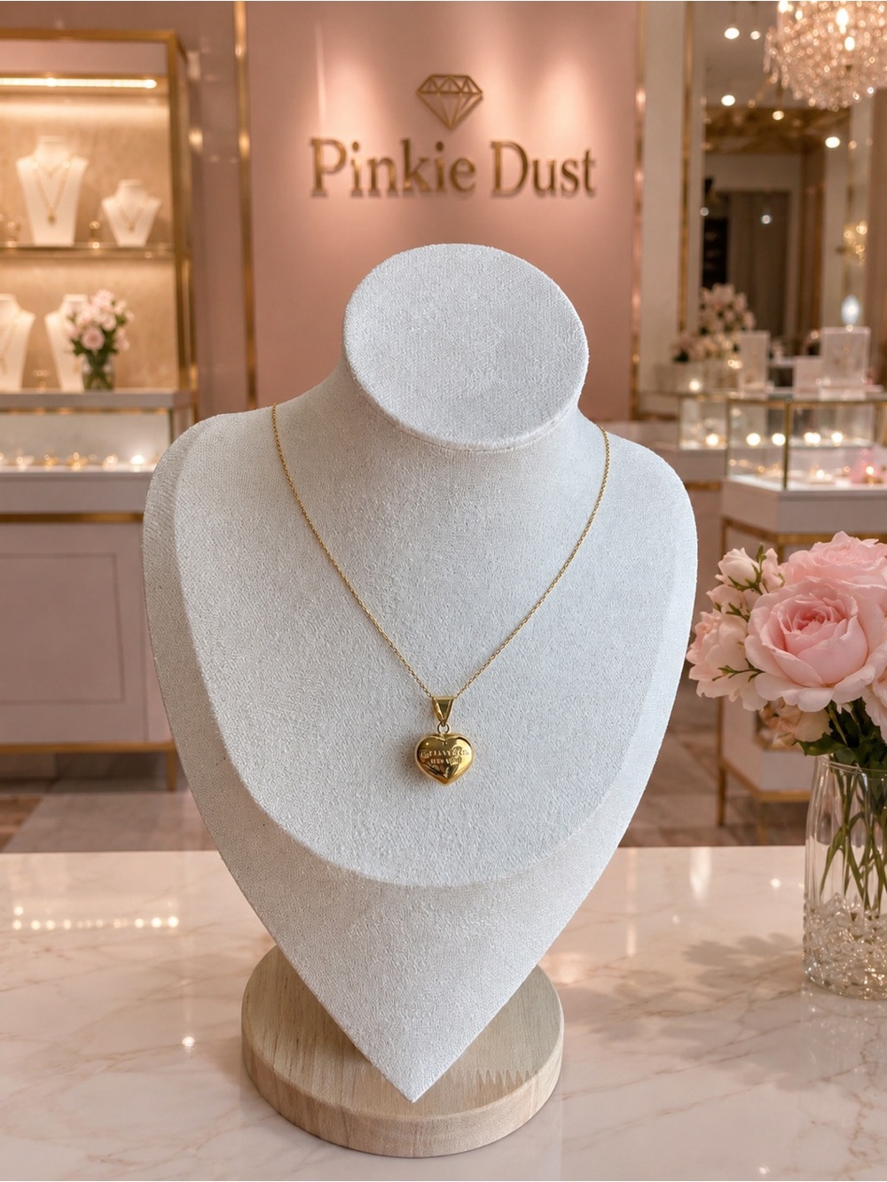 18k REAL Gold Heart Pendant ONLY